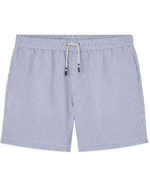 Hartford Gestreifte Badeshorts Mit Kordelzug - Blau