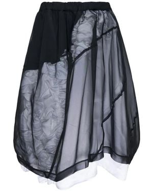 Comme des Garçons Sheer Ruffled Midi Skirt - Grey