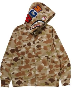 A Bathing Ape Camouflage-Pattern Zip-Fastening Hoodie - Brown