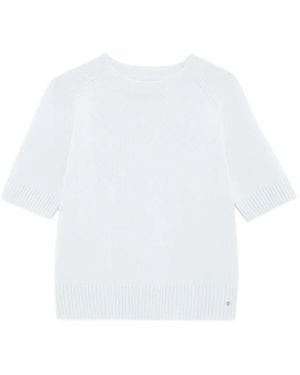 Anine Bing Jackson Short-Sleeve Jumper - White