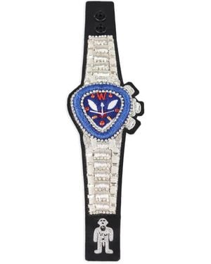 Walter Van Beirendonck Robot-Appliqué Bracelet - Blue