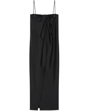Givenchy Langes Kleid Aus Wolle Und Mohär Mit Schleife - Schwarz