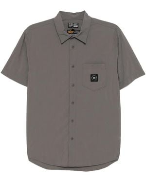 Izzue Logo-Patch Shirt - Gray