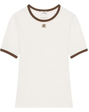Courreges Camiseta Signature De Manga Corta - Blanco
