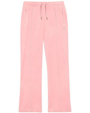 Juicy Couture Scorpio Diamanté Velour Track Trousers - Pink