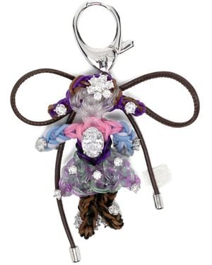 ShuShu/Tong Gewebter Puppen-Schlüsselanhänger Mit Strass - Weiß