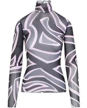 PUCCI Rollkragenoberteil Mit Abstraktem Print - Blau