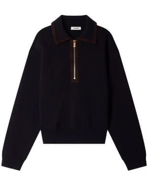 Sandro Sweatshirt Mit Reißverschluss - Blau