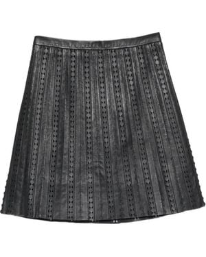 Yves Salomon Lamb Viscose Polytrephthal Skirt - Grey