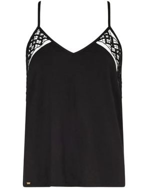 Aubade Sweet Obsession Embroidered Top - Black