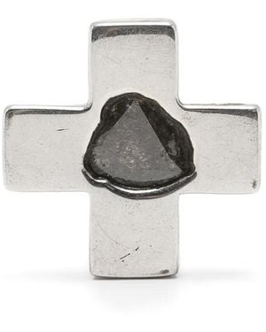 Parts Of 4 Plus-Sign Diamond Stud Single Earring - Grey