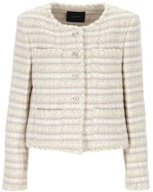 Thelaurent Veste En Tweed À Bords Francs - White