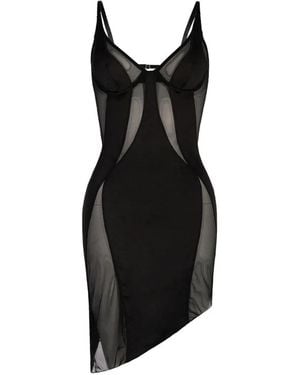 OW Collection Robe Courte Swirl À Design Asymétrique - Noir