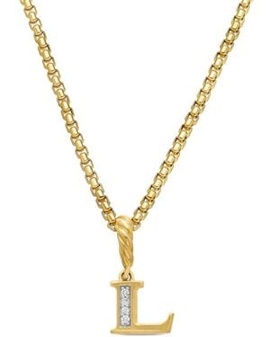 David Yurman Pavé Initial ペンダント 18kイエローゴールド - メタリック