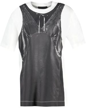 Simone Rocha Camiseta Con Estampado Patchwork En Trompe L'Oeil - Gris