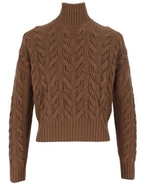 Max Mara Cosmo Cable-Knit Jumper - Brown