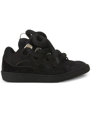 Lanvin Baskets Curb Snake En Cuir - Black
