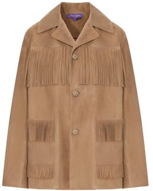 Ralph Lauren Fringe-Trimmed Suede Jacket - Brown