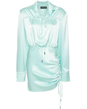 David Koma Sky Wool Blend Shirt Dress - Blue
