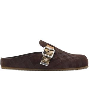 Burberry Check-pattern Buckle Sandals - Brown