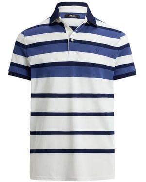 Ralph Lauren Striped Short-Sleeve Polo Shirt - Blue