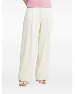 BOSS Pleated Wide-Leg Jeans - White