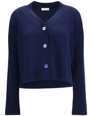 Verybusy V-Neck Cashmere Cardigan - Blue