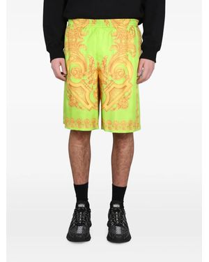 Versace Shorts Con Vita Elasticizzata - Giallo