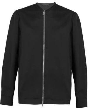 Low Brand Collarless Zip-Up Jacket - Black
