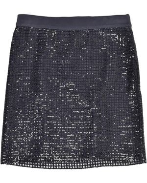 Brunello Cucinelli Falda Corta Con Lentejuelas - Azul