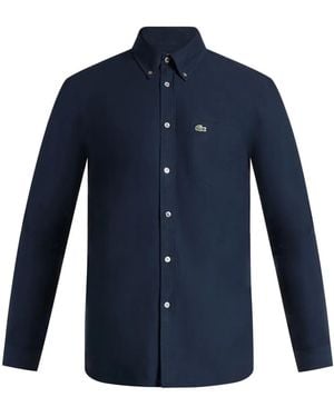 Lacoste Logo-Appliqué Cotton Shirt - Blue