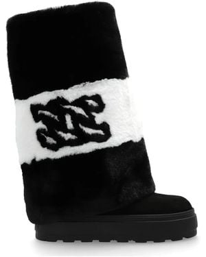 Casadei Logo-Embroidered Boots - Black