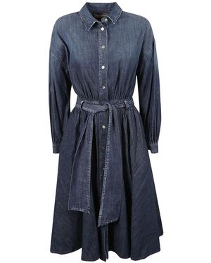 Lorena Antoniazzi Belted Denim Maxi Dress - Blue