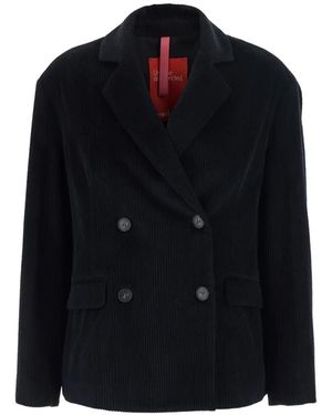 ..,merci Blazer Côtelé À Boutonnière Croisée - Black