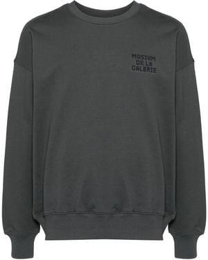 Musium Div. Embroidered-Logo Cotton Sweatshirt - Grey