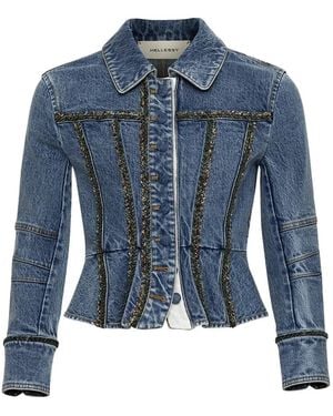 Hellessy Kai Braided-Trim Denim Jacket - Blue