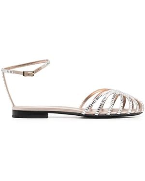 ALEVI Star Crystal-Embellishment Sandals - White
