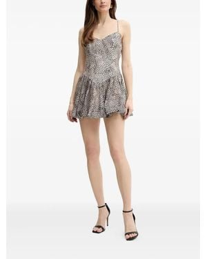 Bardot Gerüschtes Kleid Mit Leoparden-Print - Braun