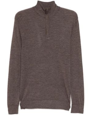 N.Peal Cashmere Regent Fg Half Zip Sweater - Brown