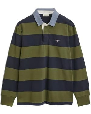 GANT Polo Rayé En Chambray - Green