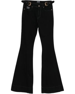 Versace Jeans Couture Buckle Flared Trousers - Black