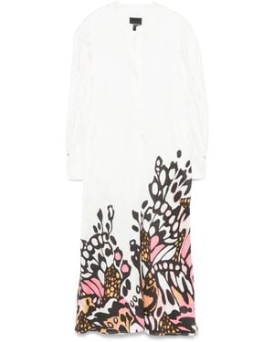 Marc Cain Robe Imprimée À Coupe Longue - Blanc