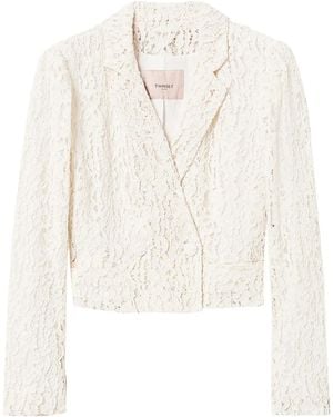 Twinset Lace-Panel Blazer - White