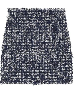 Tory Burch Kendra Tweed Mini Skirt - Blue