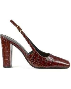 Liviana Conti Laisa Leather Slingback Court Shoes - Brown
