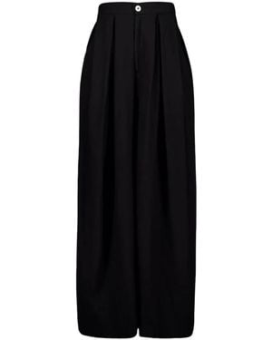 Marrakshi Life Pleated-Front Cotton Trousers - Black