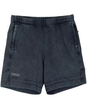 Izzue Logo-Embroidered Cotton Track Shorts - Blue