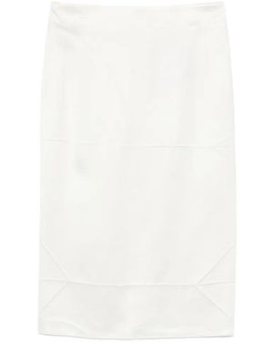 N°21 Zip-Fastening Midi Skirt - White