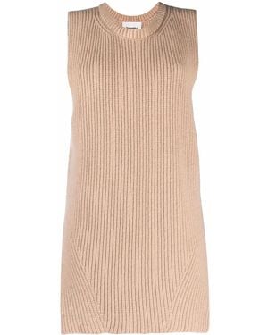 Nanushka Oversized Ribbed-Knit Vest - Natural