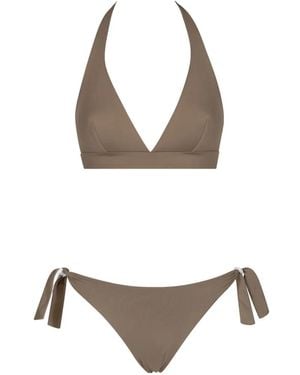 Fisico Halterneck Side-Tie Bikini - Natural